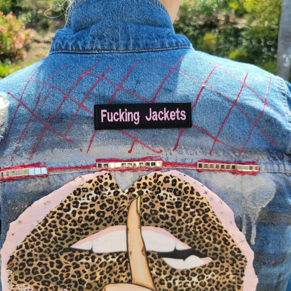 Exclusive Custom "F****** Jackets" One-of-a-Kind Denim Jacket - Size S - Picture 3 of 7